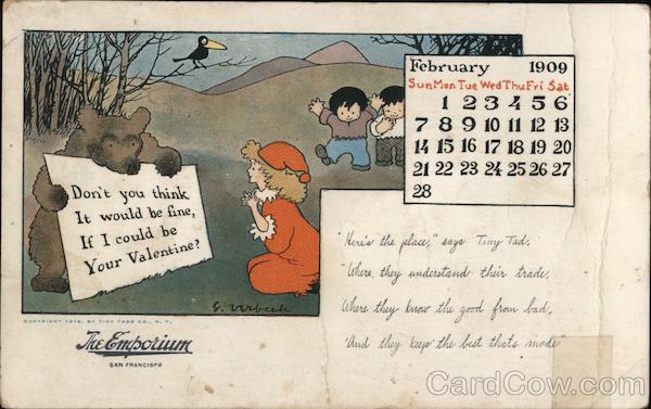 The Emporium. Februaury 1909. Children playing in the woods San Francisco California