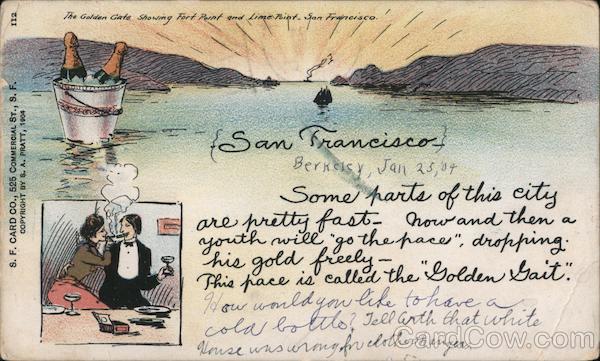 The Golden Gate showing Fort Point and Lime Point San Francisco California