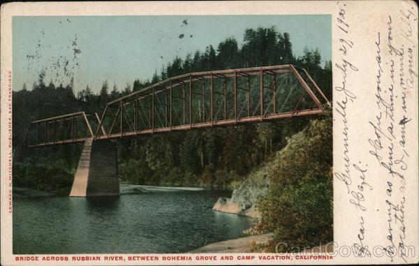 Bridge across Russian River, between Bohemia Grove and Camp Vacation California