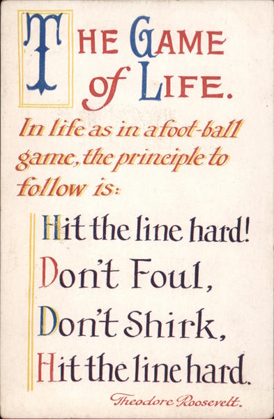 The Game of Life quote from Theodore Roosevelt