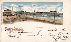 Looking Along the Beach Postcard