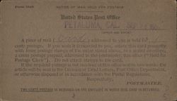 Notice of mail held for postage due, 1909 Petaluma, CA Postcard Postcard Postcard