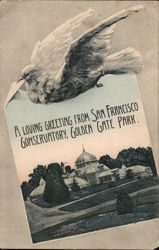A loving greeting from San Francisco Conservatory, Golden Gate Park. California Postcard Postcard Postcard