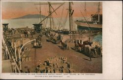 Shipping scene on San Francisco water front, Goat Island in the distance Postcard