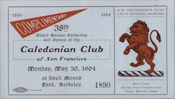 Rare 1904 38th Caledonian Club of San Francisco Grand Annual Gathering and Games Ephemera