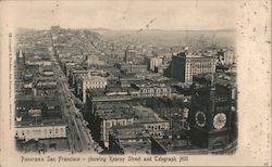 Panorama showing Kearny Street and Telegraph Hill Postcard