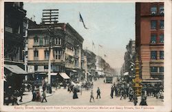 Kearny Street Looking North From Lotta's Fountain at Junction Market and Geary Streets Postcard