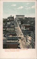 California Street Hill Showing Fairmount Hotel Postcard