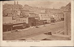 Old "Frisco" Scene on Market Street Postcard