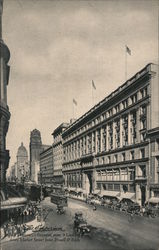 The Emporium. Foremost store & Looking down Market Street from Powell & Eddy Postcard