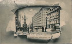 Market Street, Showing Lotta's Fountain and Palace Hotel Postcard