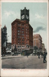 Market and Kearny Streets, showing Chronicle and Crocker Buildings Postcard