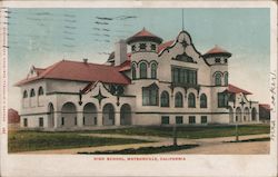 High School Building Postcard
