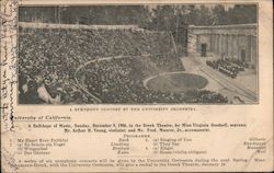 Symphony Concert by the University Orchestra - Greek Theatre Postcard