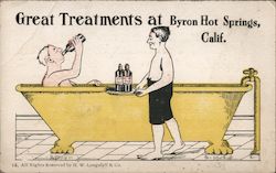 Great Treatments at Byron Hot Springs, Calif. California Postcard Postcard Postcard