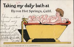 Taking my daily bath at Byron Hot Springs Postcard