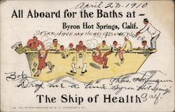 All Aboard for the Baths at Byron Hot Springs California Postcard Postcard Postcard