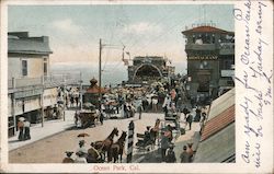 Street Scene and Pier Ocean Park, CA Postcard Postcard Postcard