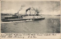 Transport "Solano", largest ferryboat in the world. Port Costa, CA Postcard Postcard Postcard