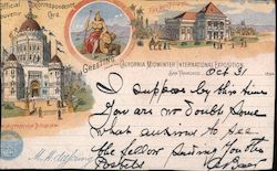 Rare: Greeting from the California Midwinter International Exposition 1894 Postcard