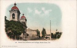 Santa Clara Mission and College Postcard