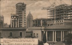 Union Square, St. Francis Annex and office building construction Postcard