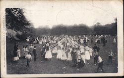 May Party - Central Park - Children Dancing Around Maypole Postcard