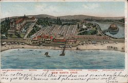 New Sea Beach Hotel, bathing, casino roof garden, plunge baths, cottages, pavilion and boating Postcard