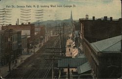 Fall St. looking West from Cayuga St. Postcard