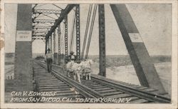 Goat Cart, Distance Travelers Cap. V. Edwards From San Diego, CAL to New York, NY Postcard