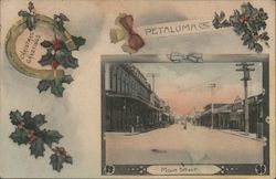 Main Street, Christmas Greetings Postcard