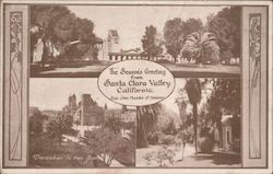 The Season's Greeting from Santa Clara Valley, California, San Jose Chamber of Commerce Postcard