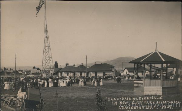 Flag-raising Exercises in New City Park Admission Day, 1907 Loyalton California