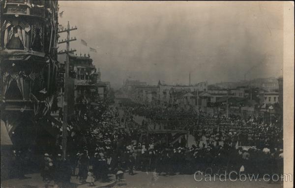 Large crowd watching a parade San Francisco California