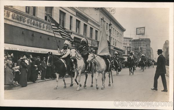 Indians on Horseback Market Street Parade 1915 San Francisco California