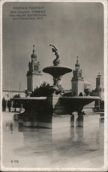 Mermaid Fountain and Italian Towers San Francisco California