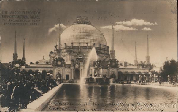The Lagoon in Front of the Horticultural Palace, PPIE 1915 San Francisco California