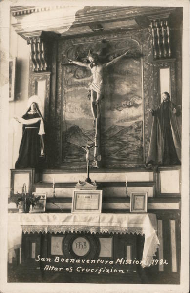San Buenaventura Mission 1782 Altar of Cruxifixion California