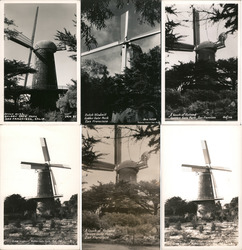 Lot of 6: Golden Gate Park Dutch Windmills Postcard