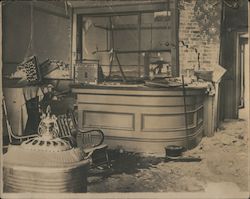 Earthquake damage building interior Original Photograph