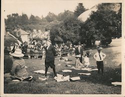 1912 People gathered in park. Original Photograph