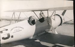Shook Flying Service biplane and pilot Taft, CA Original Photograph Original Photograph Original Photograph