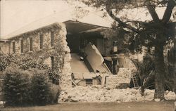 House damaged by earthquake in Santa Barbara, 1925 Postcard