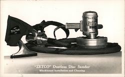 Zetco dustless disc sander blackboard installation and cleaning Postcard