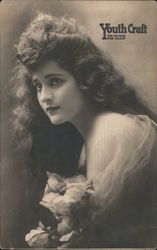 Youth Craft for the hair and scalp. Girl with luxurious hair and perfect complexion Postcard