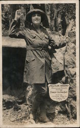 Miss Elsa Harding, Forest outing suit by Myers Mfg. Co Postcard
