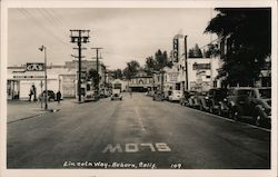 Lincoln Way, State Theater showing Dark Command, 76 Gas station Auburn, CA Postcard Postcard Postcard