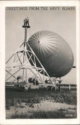 Greetings from Navy blimps Postcard