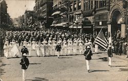 Parade with flag bearer, Suffragists, an dother large groups Postcard