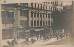 Camels in parade with handlers Postcard